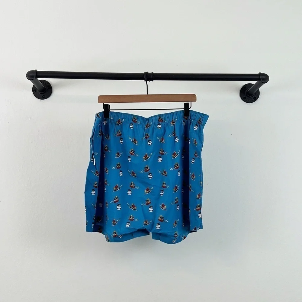NWT J. Crew Men’s Printed Cotton Boxers Blue Dog Print